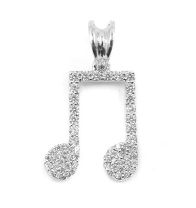 Colgante de Plata de Ley 925 con Diamante Moissanite, Joyería Musical Hip Hop, Regalo de Boda para Ella, Colgante Personalizado - Product Image 2