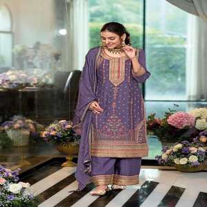 Dernière tenue de créateur à feuilles persistantes Beautiful Occasional Wear Hevey Chinon Salwar Suit & Dupatta Work Work Woman Fashion - Product Image 1