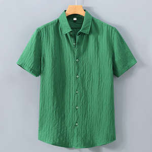 New Fashion <b>Bamboo</b> <b>Fiber</b> Shirt High Quality Mens Casual Short Sleeve Shirt Lightweight Summer Wear - Product Image 3