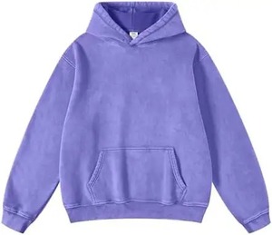 Sweat à capuche 100% coton délavé à l'acide, coupe oversize, style vintage, brodé, pour l'hiver - Product Image 1
