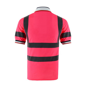 Camisas de polo Uniforme de ropa de seguridad Venta al por mayor Hombres Hi Viz Bandas reflectantes Patchwork Cuello de contraste de alta visibilidad Camisetas de hombres - Product Image 5