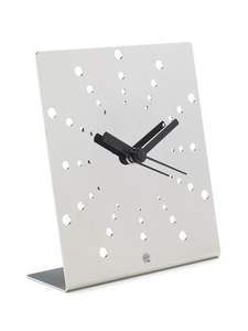 Reloj de Mesa Gris Concreto en Oferta, Moderno, Minimalista, Redondo, con Base de Metal Dorado, Elegante y de Diseño - Product Image 6