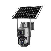 Cámara Inteligente 4G con Energía Solar COSFLOW V380 6MP, Vista Dual, PTZ, Seguimiento de Movimiento PIR, Luz Estroboscópica Roja y Azul, Audio Bidireccional