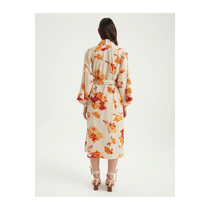 Robe kimono décontractée à motifs floraux jaunes BGN en provenance de Turquie - Product Image 5