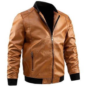 Blouson aviateur en cuir léger, confortable pour tous les jours, blouson aviateur en cuir de qualité supérieure, style classique tendance - Product Image 2