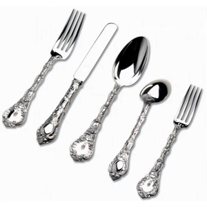 Cubiertos de acero inoxidable ideales para cocina, mesa, Hotel, uso doméstico, mango de Metal, juego de cubiertos de 5 cucharas, tenedor, cuchillo chapado en oro - Product Image 4