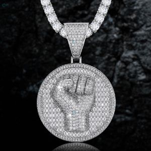 Collar con Colgante de Puño con Diamantes Cultivados en Laboratorio, Estilo Hip Hop, Joyería al por Mayor OEM - Product Image 1