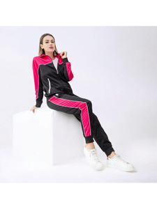 Conjunto Deportivo de 2 Piezas para Mujer con Logotipo Personalizado, Chaqueta Deportiva Ajustada y Pantalones Jogger, Venta al Por Mayor de Fábrica OEM - Product Image 2