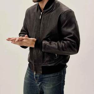 Veste de moto en cuir de style vintage pour hommes, veste de sport en toile de toutes les tailles pour motards de couleur noire - Product Image 3