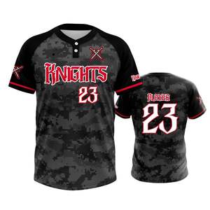 Camiseta de Béisbol con Cuello Alto, Transpirable, con Estampado por Sublimación de Malla de 220 GSM, Logotipo Bordado, Absorbe la Humedad, Secado Rápido, 100% - Product Image 1