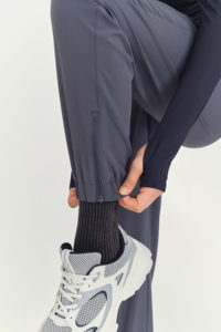 Quatre voies Stretch bleu marine formation Jogging pantalon décontracté été décontracté ajusté fermeture éclair léger ourlet élastique ceinture plat hiver - Product Image 4
