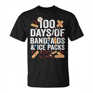 Camiseta de 100 Días de Escuela para Enfermera Escolar, Camiseta Promocional de Celebración de 100 Días de Escuela - Product Image 2