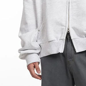 Couleur unie avec logo personnalisé, design à manches longues pour les acheteurs en gros, avec cordon de serrage pour la capuche / Sweat-shirt pour homme de haute qualité - Product Image 3