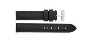 Bracelet de montre intelligent unisexe 6656 en cuir noir de luxe avec boucle en acier inoxydable, souple et réglable, pièces de montre - Product Image 5