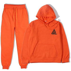 Custom High Quality Winter Cotton Fleece Tracksuit Unisex Hoodie <b>Jogger</b> <b>Set</b> Oversized Pullover Drawstring Closure Sweatpants - Product Image 5