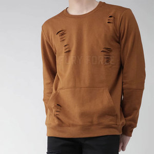 Haute qualité 100% coton High Street Style hommes sweats personnalisé de haute qualité Heavy Duty Sweatshirt en détresse - Product Image 2