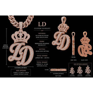 จี้รูปมงกุฎประดับเพชรโมอิสซาไนต์ SHREYA DIAM ชุบทองคำชมพู เงินแท้ 925 สำหรับผู้ชาย สไตล์ฮิปฮอป ขนาด 3-4 นิ้ว เหมาะสำหรับงานปาร์ตี้ - Product Image 6