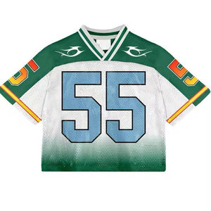 2025 New Streetwear V-neck <b>Mens</b> Sports Mesh <b>Crop</b> Jersey Football Sublimation American Football Jerseys Polyester Mesh Jersey - Product Image 5