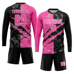 Offre Spéciale – Tenue d'entraînement de football respirante et personnalisable à manches longues pour gardien de but, avec short et impression par sublimation - Product Image 4