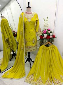 Top Designer-Sarara et Dupatta avec broderie lourde - Product Image 3