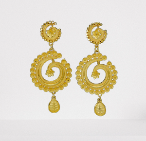 Pendiente de aro de diseño chapado en oro de estilo africano de calidad superior de los Emiratos Árabes Unidos Jumkha Bali Dubai y pendiente de araña de diseño antiguo para mujer - Product Image 1