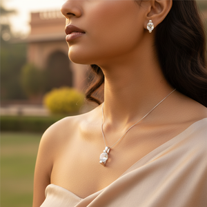 Colgante de Cristal Plateado para Uso Diario, Joyería Elegante y con Estilo para Mujer - Product Image 2