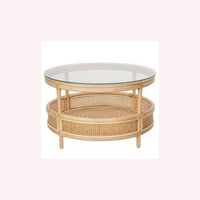 2025 Table basse en rotin faite à la main par un designer Finition en bois de qualité supérieure, légère et polyvalente, parfaite pour les intérieurs modernes