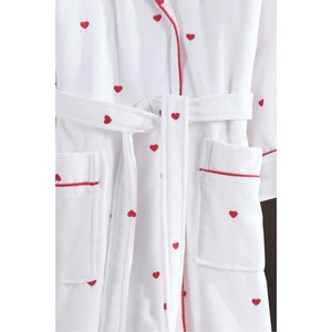 Albornoz Infantil con Capucha y Estampado de Corazones de la Serie Varol Love, 100% Algodón - Product Image 5