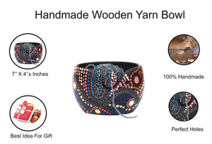 Bol en fil de bois peint à la main accessoires de crochet à tricoter bol en fil cadeau de Noël fonctionnel et cadeau de fête des mères - Product Image 6