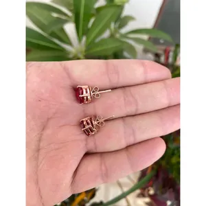 ต่างหูเม็ดทับทิมหัวใจสีเงิน925เครื่องประดับโลหะผสมทันสมัยสำหรับงานเลี้ยงของขวัญที่ยอดเยี่ยม - Product Image 4