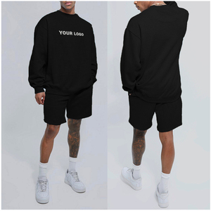 Conjunto de pantalones cortos y camisas con logotipo personalizado del fabricante Conjunto de dos piezas para correr 100% algodón para hombre - Product Image 4
