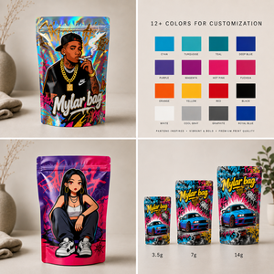 Bolsas Mylar Personalizadas de 3.5g, 7g, 14g, 28g con Frascos, Cajas y Tubos, Solución de Empaque Completa a Prueba de Humedad para Chicle, Alimentos para Mascotas y Azúcar - Product Image 2