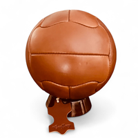 Ballon de football vintage classique Geoffrey 1950 en cuir de vache 100% durable, haute rétention d'air, taille 5, 12 panneaux, personnalisable