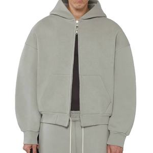 OEM venta al por mayor precio barato buena calidad 100% algodón cremallera sudaderas con capucha 3D bordado Logo hombres Jumper sudaderas con capucha Unisex liso sólido abrigo - Product Image 5