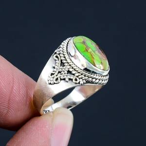 Classical <b>Ring</b> Jewelry For Women Silver Boho Style Jewelry 925 Sterling Silver Turquoise Gemstone Handmade <b>Ring</b> Gift For Wife - Product Image 3