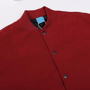 Blouson aviateur uni rouge uni pour hommes conception personnalisée logo toile tissu style rue populaire prix de gros pour la saison d'hiver - Product Image 3