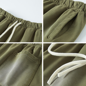 กางเกงขาสั้นลำลองผ้าเฟรนช์เทอร์รี่แบบย้อมสีด้วยกรดสไตล์คัสตอมสโตน |   เสื้อผ้าสตรีทแวร์สไตล์วินเทจ ขอบดิบ ดีไซน์ยูนิเซ็กส์ ระบายอากาศได้ดี เป็นมิตรต่อสิ่งแวดล้อม - Product Image 4