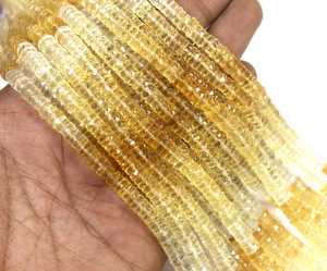 Perles de pneu Perles de pierres précieuses en citrine naturelle 6-6.5MM Perles de citrine ombrée 1 perles à facettes en forme de roue Fabrication de bijoux - Product Image 2