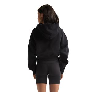 Sweat à capuche surdimensionné personnalisé haut court femmes femmes pull à capuche sweat décontracté hiver tricoté surdimensionné court - Product Image 2