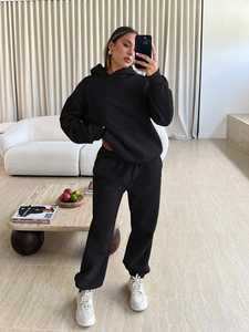 Custom Tracksuits for <b>Women</b> Pullover Hoodies and <b>Joggers</b> Set <b>Women</b> <b>Outfit</b> Sport Tracksuits 2025 Latest OEM Hooded Men Shirt - Product Image 5