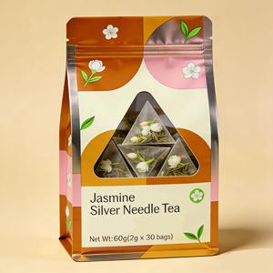 Индивидуальная упаковка 2 грамма * 30 пакетиков органического белого чая «Серебряная игла» с жасмином, особый полезный чай от китайского производителя - Product Image 2