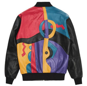 Blouson aviateur légendaire en polyester/coton pour hommes fait à la main avec motif de lettres multicolore imperméable et écologique pour l'automne - Product Image 5