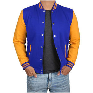 Manches en cuir personnalisées université jeunesse hommes Bomber lâche grande taille loisirs collège Baseballjacket pour hommes livraison DDP - Product Image 2