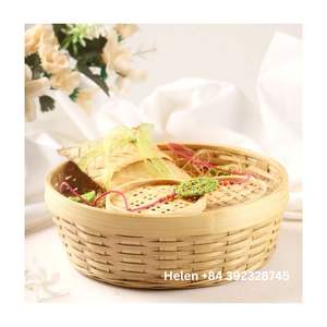 ถาดใส่อาหารไม้ไผ่ธรรมชาติสำหรับตกแต่งเสิร์ฟอาหาร - Product Image 1