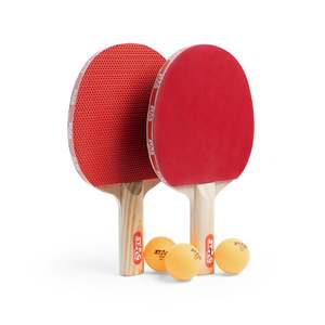 Set de Tenis de Mesa Profesional Stag Iconic 1 Star, 2 Raquetas de Madera, 3 Pelotas de Goma ABS, Cubierta de Fibra de Carbono, Certificado por la ITTF - Product Image 4