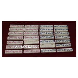 Handmade <b>Floral</b> Design White Marble Pink And Blue Mother Of Pearl Inlay Jewellery <b>Box</b> Rectangular Shape Use Golden Chain Packing - Product Image 1