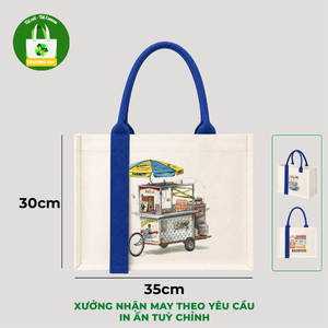 กระเป๋าผ้าแคนวาส Truong Gia ขนาด 35 ซม. ปิดด้วยซิป กระเป๋าช้อปปิ้ง เวียดนาม - Product Image 2