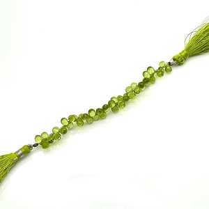 Cuentas de peridoto de lágrima facetadas de 4 pulgadas, forma de gota de 4x6mm para la fabricación de joyas - Product Image 3