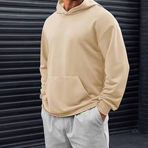 เสื้อมีฮู้ดแขนยาวของผู้ชายเสื้อมีฮู้ดสีทึบระบายอากาศโลโก้แบบกำหนดเอง - Product Image 4