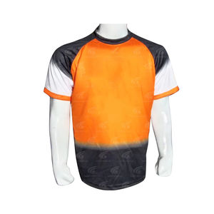 Camiseta de manga corta para hombre, camiseta de tacto suave de tela transpirable de secado rápido, ropa informal de Color sólido con cuello redondo al por mayor, más vendida a granel - Product Image 1